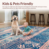 Ultra Soft Area Rug, Non Slip, Stain Resistant, Washable Area Rugs for Living Room, Bedroom, Trendy Pastel Girls Room Machine Washable Carpet(Blue)