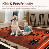 Ultra Soft Area Rug, Non Slip, Stain Resistant, Washable Area Rugs for Living Room, Bedroom, Southwest Chocolate Living Room Non-Slip Area Rug(Brown)