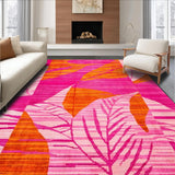 Ultra Soft Area Rug, Non Slip, Stain Resistant, Washable Area Rugs for Living Room, Bedroom, Lively Bold Jungle Imagery(Pink)