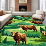 Ultra Soft Area Rug, Non Slip, Stain Resistant, Washable Area Rugs for Living Room, Bedroom, Whimsical Rustic Animal Print(Brown)