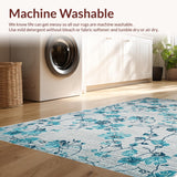 Ultra Soft Area Rug, Non Slip, Stain Resistant, Washable Area Rugs for Living Room, Bedroom, Modern Grey Floral Living Room Stain-Resistant Rug(Gray)