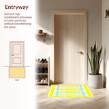 Ultra Soft Area Rug, Non Slip, Stain Resistant, Washable Area Rugs for Living Room, Bedroom, Sun Kissed Patio Modern Geometric Design(Yellow)