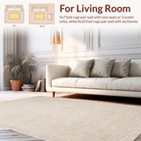 Ultra Soft Area Rug, Non Slip, Stain Resistant, Washable Area Rugs for Living Room, Bedroom, Beige Hand-Tufted Boho Living Room Rug(Beige)