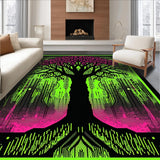Ultra Soft Area Rug, Non Slip, Stain Resistant, Washable Area Rugs for Living Room, Bedroom, Radiant Spiritual Tree Motif(Black)