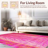 Ultra Soft Area Rug, Non Slip, Stain Resistant, Washable Area Rugs for Living Room, Bedroom, Eclectic Animal Fantasy Decor(Pink)