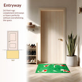Ultra Soft Area Rug, Non Slip, Stain Resistant, Washable Area Rugs for Living Room, Bedroom, Serene Coastal Aquatic Vibes(Green)