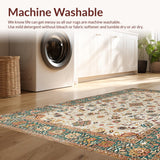 Ultra Soft Area Rug, Non Slip, Stain Resistant, Washable Area Rugs for Living Room, Bedroom, Elegant Neutral Floral Arrangement(Ivory)