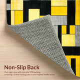 Ultra Soft Area Rug, Non Slip, Stain Resistant, Washable Area Rugs for Living Room, Bedroom, Dynamic Modern Linear Interpretation(Yellow)