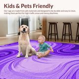 Ultra Soft Area Rug, Non Slip, Stain Resistant, Washable Area Rugs for Living Room, Bedroom, Lively Purple Watercolor Fusion(Purple)