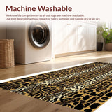 Ultra Soft Area Rug, Non Slip, Stain Resistant, Washable Area Rugs for Living Room, Bedroom, Eclectic Khaki Animal Motif(Beige)