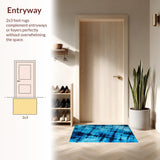 Ultra Soft Area Rug, Non Slip, Stain Resistant, Washable Area Rugs for Living Room, Bedroom, Fluffy Dark Blue Dorm Rug with Cozy Vegan Aesthetic(Blue)