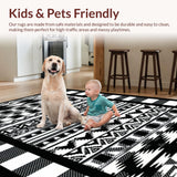 Ultra Soft Area Rug, Non Slip, Stain Resistant, Washable Area Rugs for Living Room, Bedroom, Artistic Bold Animal Print Appeal(Black)