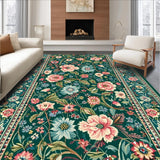 Ultra Soft Area Rug, Non Slip, Stain Resistant, Washable Area Rugs for Living Room, Bedroom, Chic Earthy Botanical Elegance(Green)