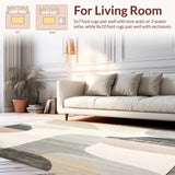 Contemporary Shaped Area Beige Cream Indoor(Beige)