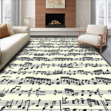 Ultra Soft Area Rug, Non Slip, Stain Resistant, Washable Area Rugs for Living Room, Bedroom, Dynamic Note-Centric Visual Experience(Black)