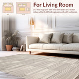 Ultra Soft Area Rug, Non Slip, Stain Resistant, Washable Area Rugs for Living Room, Bedroom, Contemporary Elegant Textured Layers(Gray)