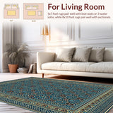 Ethnic Blue Toned Geometric Design(Blue)