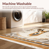 Ultra Soft Area Rug, Non Slip, Stain Resistant, Washable Area Rugs for Living Room, Bedroom, Stylish Rustic Patterned Textiles(Beige)