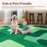 Ultra Soft Area Rug, Non Slip, Stain Resistant, Washable Area Rugs for Living Room, Bedroom, Modern Playful Washable Nursery Accent Rug(Green)