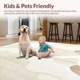 Ultra Soft Area Rug, Non Slip, Stain Resistant, Washable Area Rugs for Living Room, Bedroom, Cloud Memory Foam Area for Gentle Play & Tummy Time Fun(Beige)