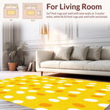 Ultra Soft Area Rug, Non Slip, Stain Resistant, Washable Area Rugs for Living Room, Bedroom, Charming Bright Color Fusion(Yellow)