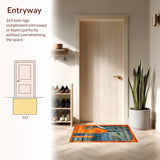 Ultra Soft Area Rug, Non Slip, Stain Resistant, Washable Area Rugs for Living Room, Bedroom, Lively Colorful Animal Design(Orange)