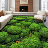Ultra Soft Area Rug, Non Slip, Stain Resistant, Washable Area Rugs for Living Room, Bedroom, 3D Vibrant Moss Laundry Room Non-Slip Rug(Green)
