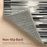 Ultra Soft Area Rug, Non Slip, Stain Resistant, Washable Area Rugs for Living Room, Bedroom, Avant-Garde Striped Rug, Artistic Monochrome Carpet, Graphic Linear Design(Black)