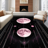 Ultra Soft Area Rug, Non Slip, Stain Resistant, Washable Area Rugs for Living Room, Bedroom, Starry Sky Vibrant Botanical Motif(Pink)