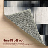 Ultra Soft Area Rug, Non Slip, Stain Resistant, Washable Area Rugs for Living Room, Bedroom, Chic Contemporary Linear Design(Gray)