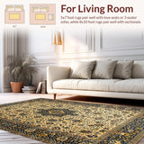 Ultra Soft Area Rug, Non Slip, Stain Resistant, Washable Area Rugs for Living Room, Bedroom, Elegant Neutral Paisley Aesthetic(Beige)