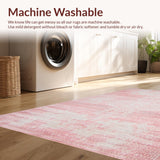 Ultra Soft Area Rug, Non Slip, Stain Resistant, Washable Area Rugs for Living Room, Bedroom, Whimsical Plush Color-Blend Style(Pink)