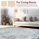 Ultra Soft Area Rug, Non Slip, Stain Resistant, Washable Area Rugs for Living Room, Bedroom, Rustic Textured Geometric Arrangement(Ivory)