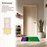 Ultra Soft Area Rug, Non Slip, Stain Resistant, Washable Area Rugs for Living Room, Bedroom, Dynamic Ethereal Art Deco(Black)