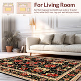 Charming Cottage Floral Tapestry(Black)