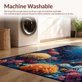 Ultra Soft Area Rug, Non Slip, Stain Resistant, Washable Area Rugs for Living Room, Bedroom, Marine Life Rug, Ocean Scene Carpet(Blue)