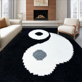 Ultra Soft Area Rug, Non Slip, Stain Resistant, Washable Area Rugs for Living Room, Bedroom, Philosophical Indoor Bath Rug for Zen Decor(Black)