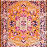 Ultra Soft Area Rug, Non Slip, Stain Resistant, Washable Area Rugs for Living Room, Bedroom, Artful Distressed Vintage Texture(Orange)