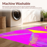 Ultra Soft Area Rug, Non Slip, Stain Resistant, Washable Area Rugs for Living Room, Bedroom, Electric Eclectic Artful Arrangement(Pink)