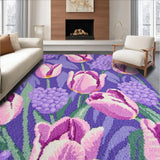 Ultra Soft Area Rug, Non Slip, Stain Resistant, Washable Area Rugs for Living Room, Bedroom, Soft Greenery Seasonal Decor Accent(Purple)