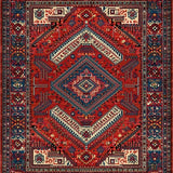 Ultra Soft Area Rug, Non Slip, Stain Resistant, Washable Area Rugs for Living Room, Bedroom, Contemporary Braided Tiled Aesthetic(Red)