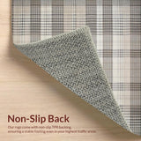 Ultra Soft Area Rug, Non Slip, Stain Resistant, Washable Area Rugs for Living Room, Bedroom, Elegant Neutral Plaid Aesthetic(Beige)