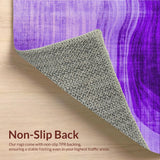 Ultra Soft Area Rug, Non Slip, Stain Resistant, Washable Area Rugs for Living Room, Bedroom, Youthful Bright Splash Motif(Purple)