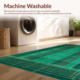 Ultra Soft Area Rug, Non Slip, Stain Resistant, Washable Area Rugs for Living Room, Bedroom, Abstract Gold Linear Artistry(Green)