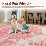 Elegant Low Pile Botanical Design(Pink)