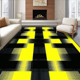 Ultra Soft Area Rug, Non Slip, Stain Resistant, Washable Area Rugs for Living Room, Bedroom, Retro Monochrome Music Motif(Yellow)