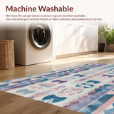 Ultra Soft Area Rug, Non Slip, Stain Resistant, Washable Area Rugs for Living Room, Bedroom, Preppy Curves Rug With Layered Bows And Playful Scallop Trim Artistic Pattern(Blue)