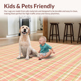 Ultra Soft Area Rug, Non Slip, Stain Resistant, Washable Area Rugs for Living Room, Bedroom, Sleek Minimalist Tiled Arrangement(Orange)