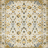 Ultra Soft Area Rug, Non Slip, Stain Resistant, Washable Area Rugs for Living Room, Bedroom, Elegant Vintage Floral Composition(Beige)