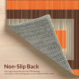 Ultra Soft Area Rug, Non Slip, Stain Resistant, Washable Area Rugs for Living Room, Bedroom, Chic Striped Relaxation Mat(Orange)